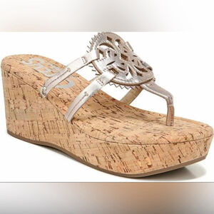 Circus by Sam Edelman Womens Rocky Lined Cork Slip On Wedge Sandals